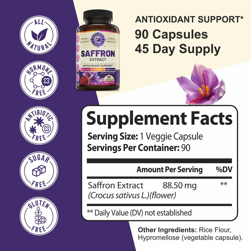 Womens Daily Multivitamins & Pure Saffron Extract Bundle (One Bottle Each). Collectively Supports Holistic Wellness, Boosted Energy, Uplifted Mood. USA Made.