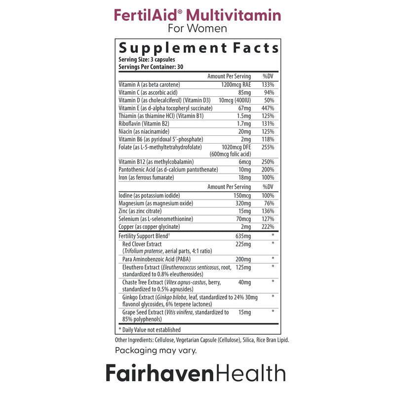 FertilAid for Women & Ovaboost Combo, Female Fertility Supplement & Natural Fertility Vitamin with Myo-Inositol, Vitex & Vitamins to Support Ovulation, Cycle Regularity & Egg Quality, 1 Month Supply