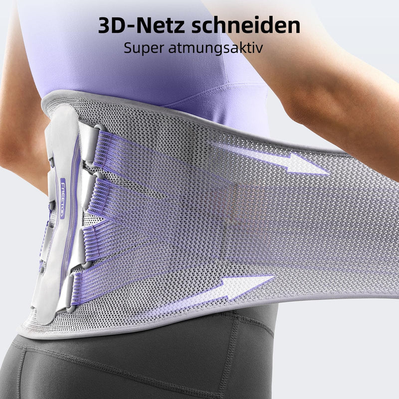 [Australia] - FREETOO Back Support Belt 3D Knitted Ultra Breathable Back Brace for Men and Women 5 Support Modules to Relieve Back Pain Purple Stylish Posture Corrector for Urban Beauties XL 3D Knitting 