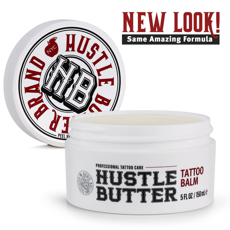 [Australia] - Hustle Butter Tattoo Aftercare 5oz Tattoo Balm, Heals + Protects New Tattoos and Rejuvenates Older Tattoos - 100% Vegan Cream No-Petroleum Tropical 5 Ounce (Pack of 1) 