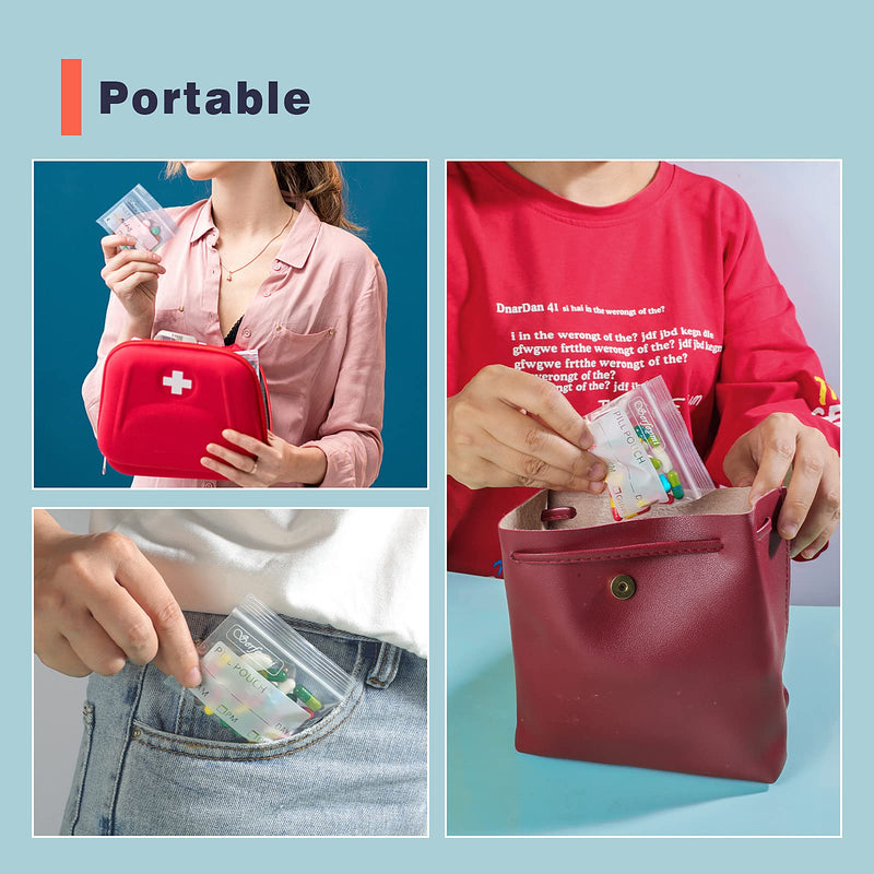 [Australia] - Serfeymi Pill Pouch Bags for Travel Pack of 120 BPA Free 3 x 2.75 inch Reusable Pill Pouches for Medicine with Write on Label Clear Ziplock Seal Waterproof AM PM Pill Baggies for Medicine Organizer 
