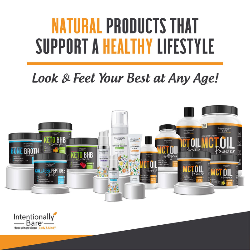 [Australia] - Intentionally Bare Organic MCT Oil Capsules - 70% C8 MCT Oil & 30% C10 MCT Capsules Unflavored for Keto Low Carb and Paleo Diet - Coconut C8 & C10 for Energy Mood & Focus - Non-GMO 300 Soft Gels 