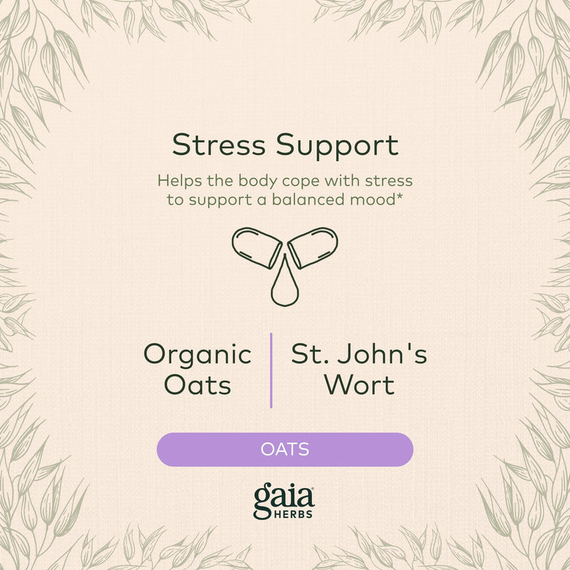 [Australia] - Gaia Herbs Emotional Balance - Stress Support Supplement to Help The Body Cope with Stress - with St. John’s Wort, Passionflower, Vervain, and Oats - 60 Vegan Liquid Phyto-Capsules (20-Day Supply) 