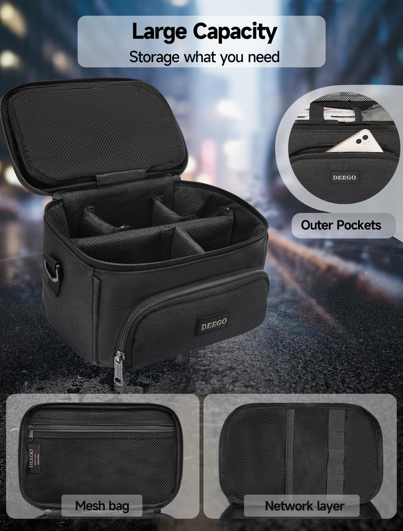 [Australia] - DEEGO Smell Proof Bag, Smell Proof Box Portable Smell Proof Case, Large Capacity Smell Proof Stash Box Enduring Odor Proof Bags with Detachable Shoulder Strap Removable Dividers for Men 
