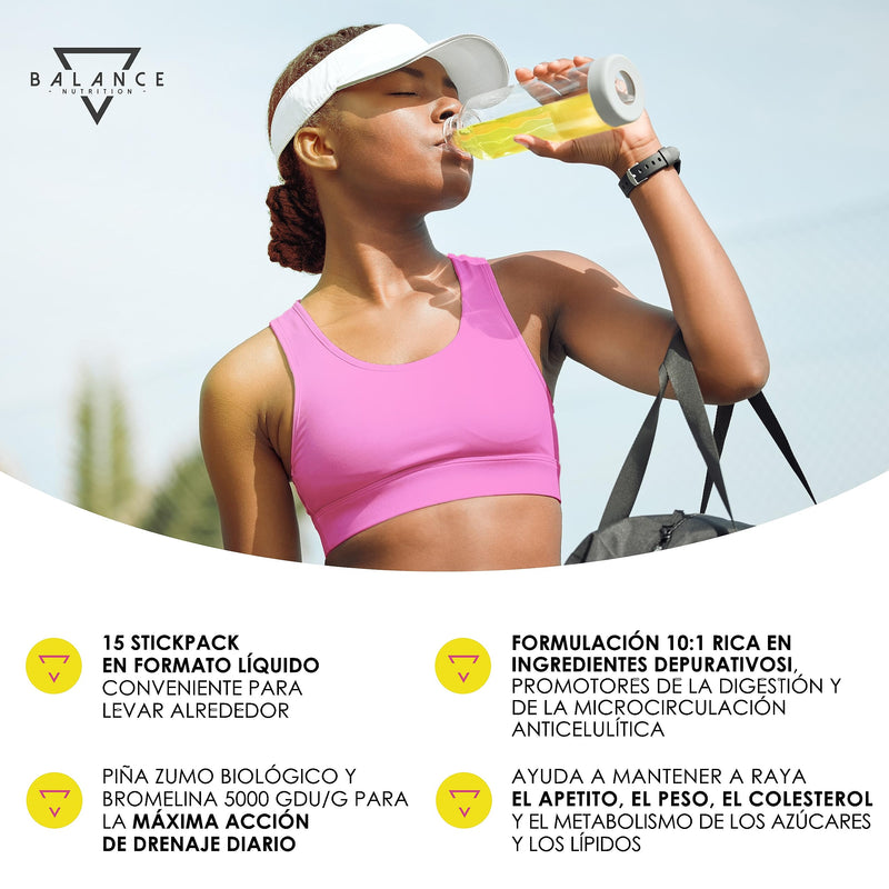 [Australia] - HYPERDRAIN® Bromelain 5000 GDU/g - 15 liquid stick packs | Lose Weight Fast Fat Burner | Bromelain high dose | Extra strong and concentrated detox formula with pineapple juice and milk thistle 