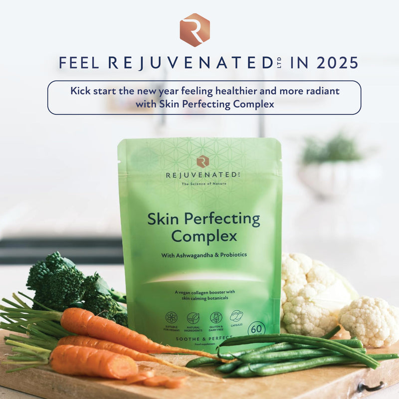Rejuvenated Skin Perfecting Complex Capsules - Collagen Booster for Healthy Skin - Collagen Booster and Skin Supplements with Skin Calming Botanicals (60 Capsules)