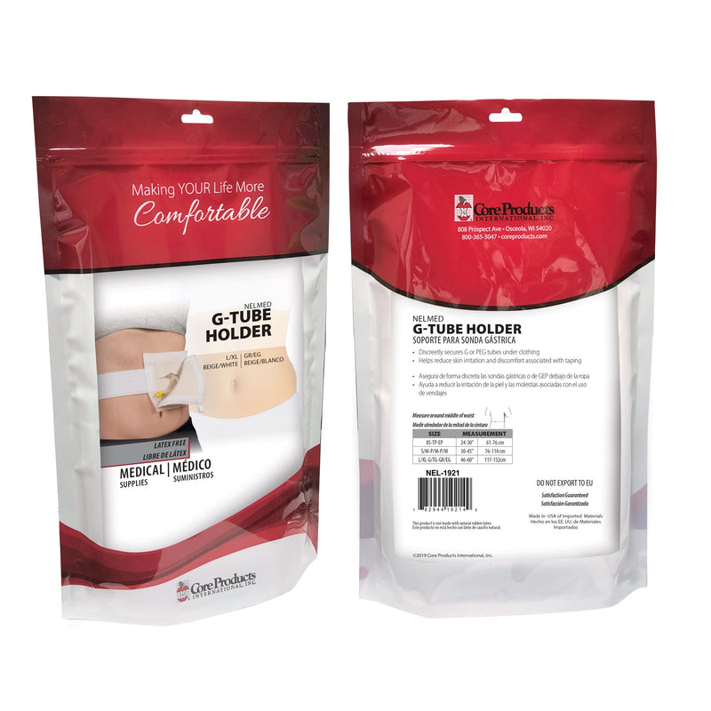 [Australia] - Core Products NelMed G-Tube Holder – Feeding Tube Belt Holder for PEG, G, J Tubes – Adjustable, Discreet Support for Tube Feeding – Large/XLarge (45-60 inch Waist) Large/XLarge (46-60 Inch) 