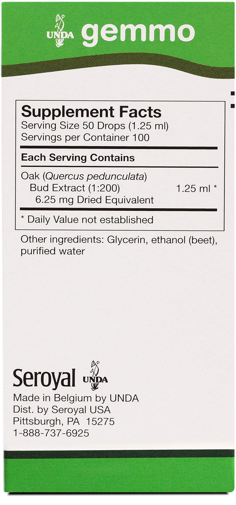 UNDA Gemmo Therapy Quercus Pedunculata | Oak Bud Extract | 4.2 fl oz (125 ml)
