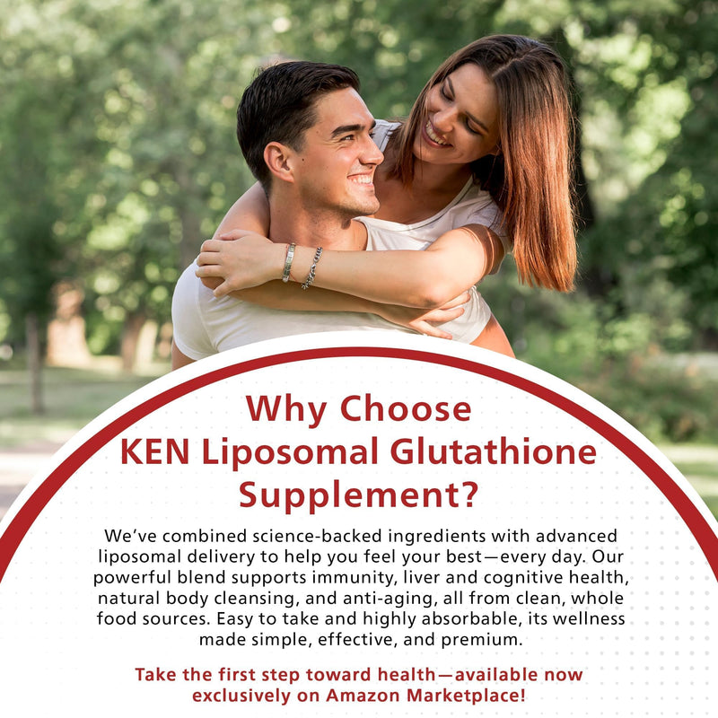 KEN Liposomal Glutathione with MCT Oil, 2400mg Blend, Vitamin C&E, Halal | Antioxidant for Cell Protection, Immune & liver support, for Energy & Skin, Non-GMO 120 softgels