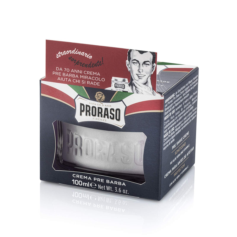[Australia] - Proraso Pre-Shave Conditioning Cream for Men, Protective Formula for Dry Skin with Vitamin E and Aloe Vera, 3.6 oz 
