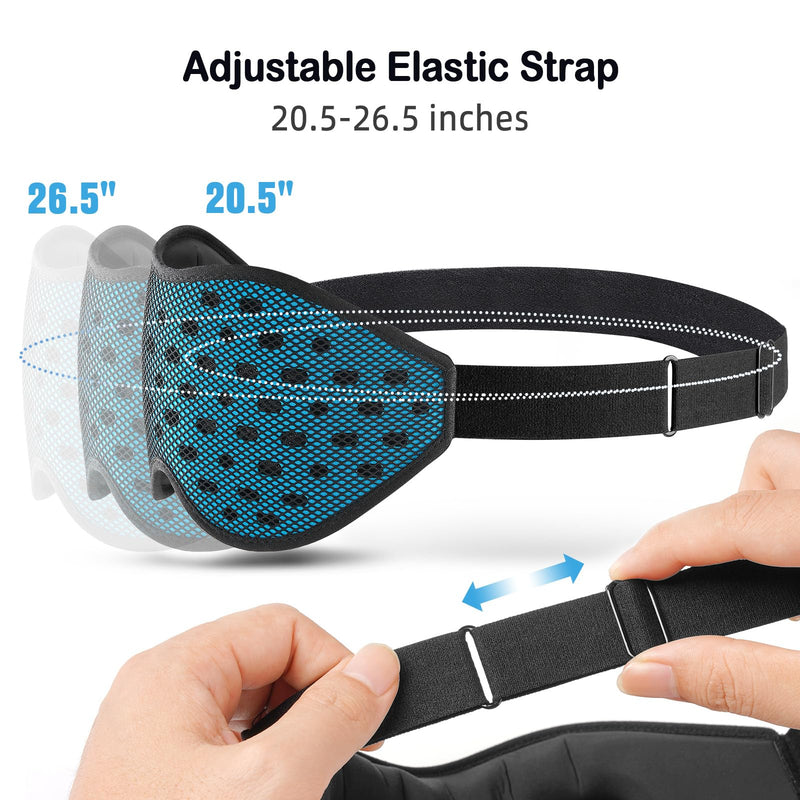 [Australia] - LitBear Breathable Sleep Mask, 3D Eye Mak Sleep for Side Sleepers Women Men, Light Blocking Sleeping Mask with Adjustable Strap, Soft Lightweight Eye Cover for Travel, Night Work, Nap, Office - Blue 