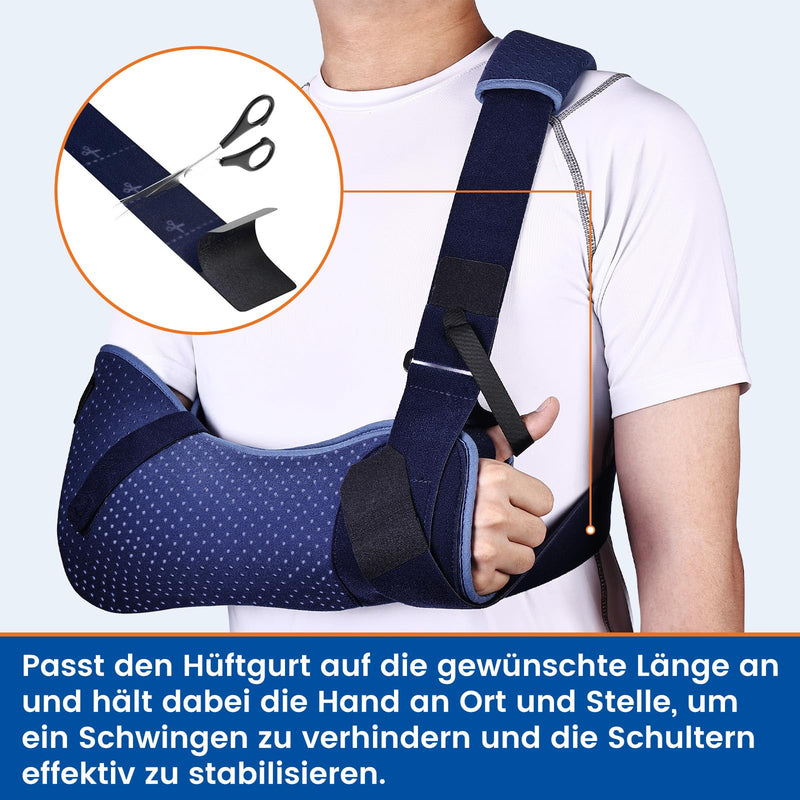 [Australia] - Willcom Arm Sling Shoulder, Shoulder Support with Waist Belt for Men and Women, Arm Sling for Rotator Cuff Tear, Hand, Wrist, Elbow After Surgery (Right, L, 102-130CM) Right Arm 