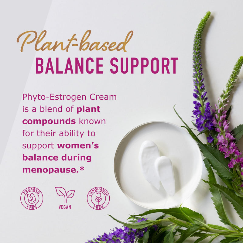 [Australia] - Phyto Estrogen Cream for Women with Wild Yam | Plant Based Hot Flash, Menopause & Menstrual Cycle Support | Black Cohosh, Dong Quai, Red Clover | 96 Topical Servings | 4oz Pump | Vegan, Paraben-Free Phyto-Estrogen 