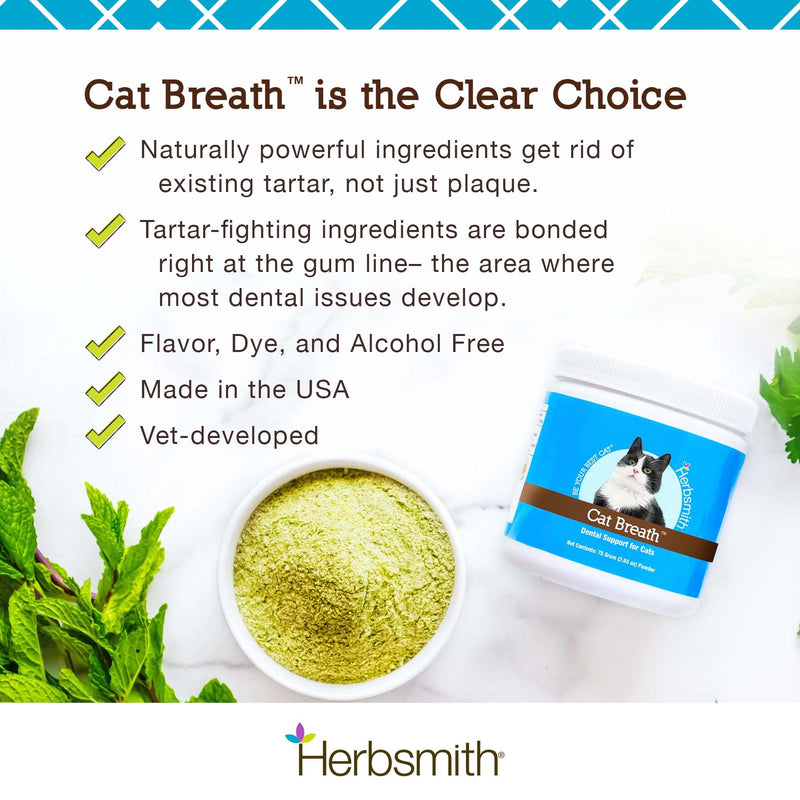 Herbsmith Cat Breath - Dental Support for Cats - 75g - PawsPlanet Australia
