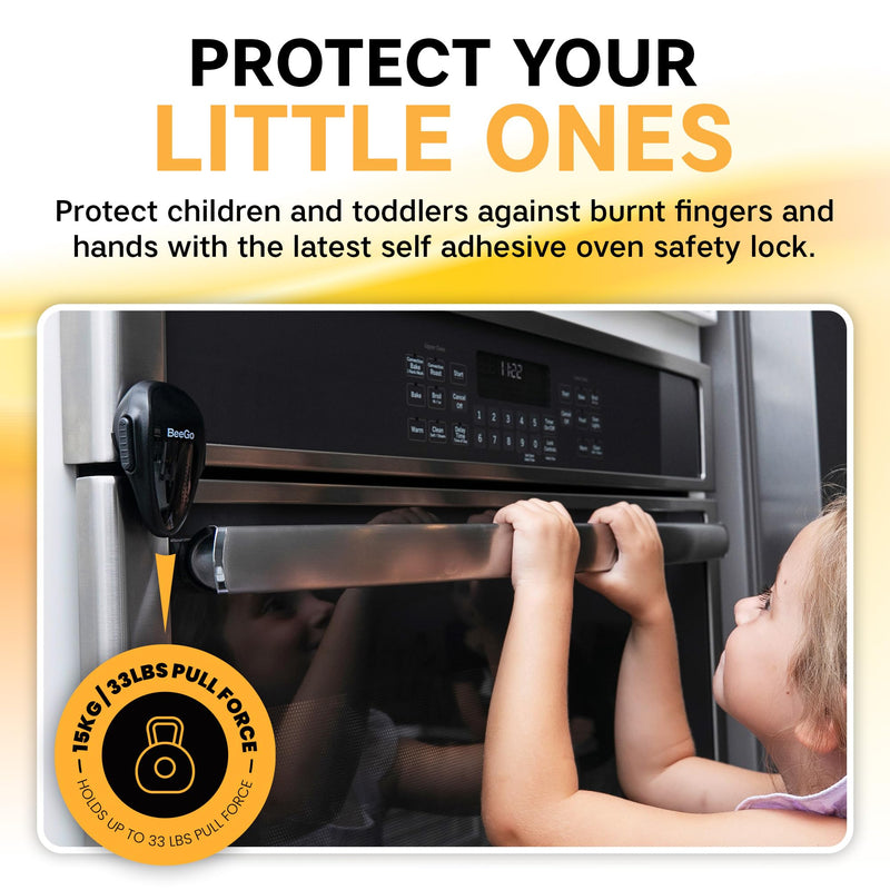 [Australia] - Oven Lock Child Safety ‚Äì Award Winning Self-Adhesive Baby Proofing Oven Door Latch, Easy Install Heat-Resistant Safety Lock by BeeGo (Black) Black 