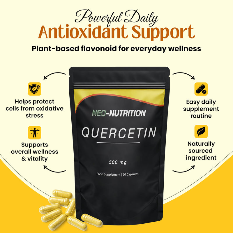 Pure Organic Quercetin - High Potency Quercetin Supplement for Antioxidant Support - Organic Quercitin Antioxidant Supplements for Immune Health & Energy Boost 60 count (Pack of 1)