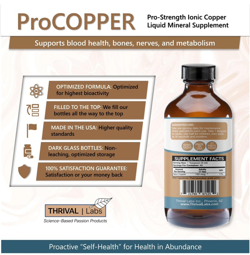 [Australia] - Ionic Colloidal Copper Liquid (30 PPM) | Mental Clarity & Nerve Function | Hair, Skin, Nails & Collagen | Red Blood Cells & Energy Production | Cholesterol Levels & Blood Pressure (4oz Dropper) 4 Fl Oz (Pack of 1) 