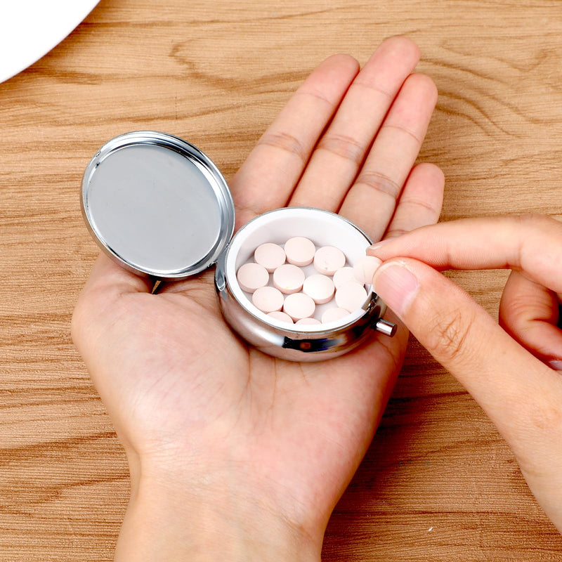 Sibba Portable Medicine Pill Case, Travel Multi-Functional Moisture Proof Pill Box for Purse & Pocket, Cute Metal Medicine Pill Organizer Box for Vitamins, Fish Oil & Supplements (Butterfly) Butterfly