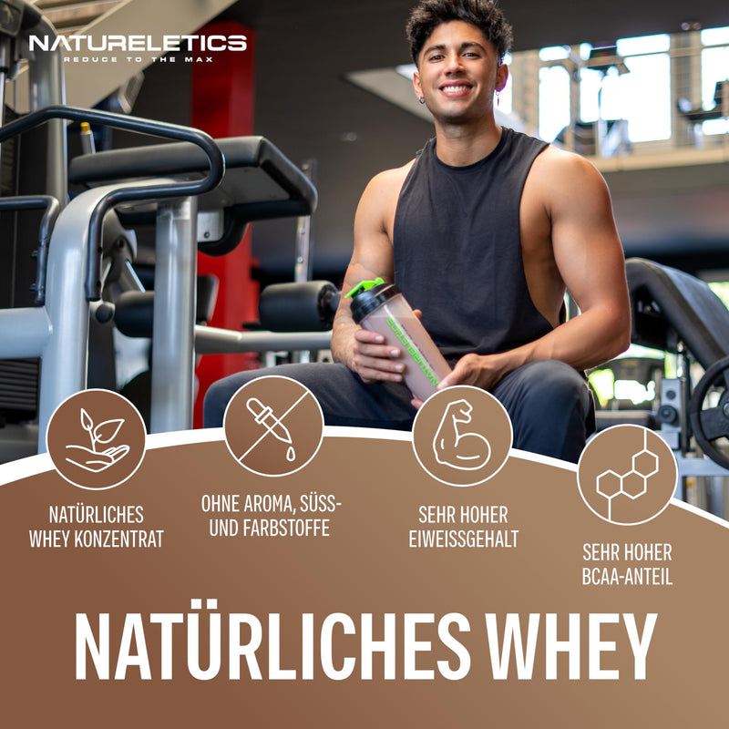 [Australia] - NATURELETICS CHOCOLATE, 1kg, no sweeteners, no added sugar, natural premium whey protein concentrate from Germany, real chocolate taste, protein powder with a high BCAA content 