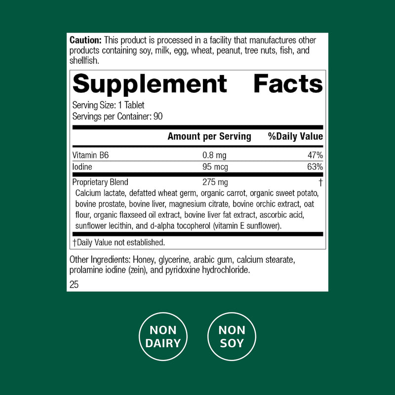Standard Process Cataplex F, Skin & Hair Support Supplement, 90 Tablets | Supplement Contains Vitamin B6 and Iodine, Supports Structural Composition of Skin and Hair, Non-Dairy and Non-Soy 90 Count (Pack of 1)