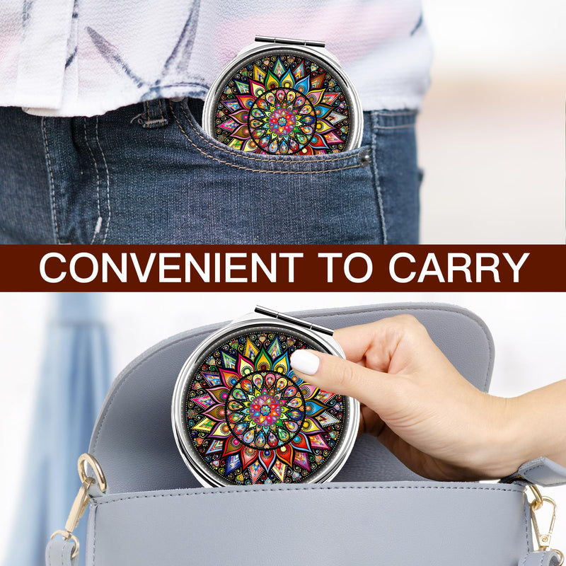 Weekly Pill Case, Medicine Planner, Vitamin Organizer Box, Portable Daily Pill Box with Compartments,Pocket Purse Metal Medicine Organizer Unique Gifts,Mandala Mandala