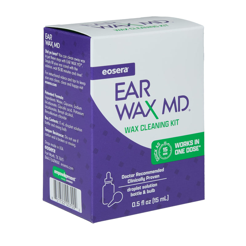 [Australia] - EOSERA Ear Wax MD Kit - Fast-Acting Ear Wax Removal Drops | Breaks Down & Dissolves Wax in Just 1 Treatment | Clinically Proven | Gentle & Safe | Includes Rinsing Bulb | 15mL 