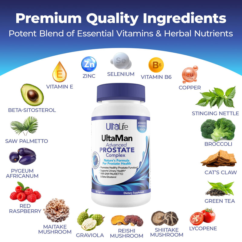 [Australia] - Advanced Saw Palmetto Prostate Supplement for Men w/Beta Sitosterol + #1 Rated Best Health Formula to Reduce Urge for Frequent Urination, DHT Blocker, Improve Sleep, Performance- 90 Capsules 