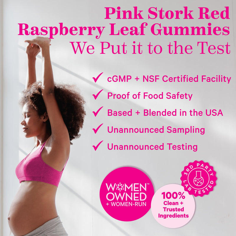 [Australia] - Pink Stork Red Raspberry Leaf Gummies - Third Trimester Labor Prep + Postpartum Mood Essentials with Evening Primrose Oil + Black Cohosh - 60 Vegan Gummy Supplements, Non-GMO 