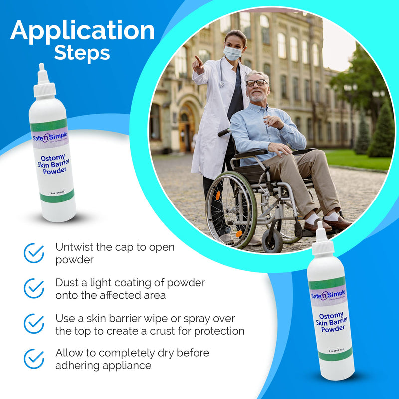 [Australia] - Safe n' Simple Stoma Skin Barrier Powder - 1 oz - Medicated Protective Skin Barrier Powder - Skin Barrier Protection Ostomy Powder Supplies - Stoma Adhesive Powder 1 Fl Oz (Pack of 1) 