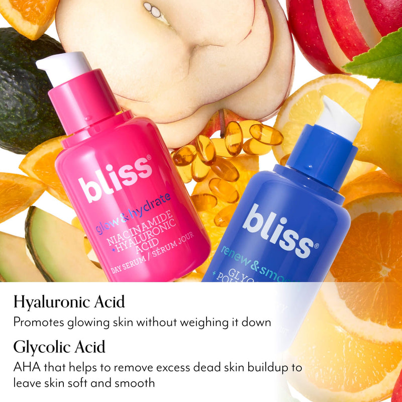 Bliss AM+PM Vitamin C & Glycolic Acid Face Serum Duo - Clean Beauty Formula