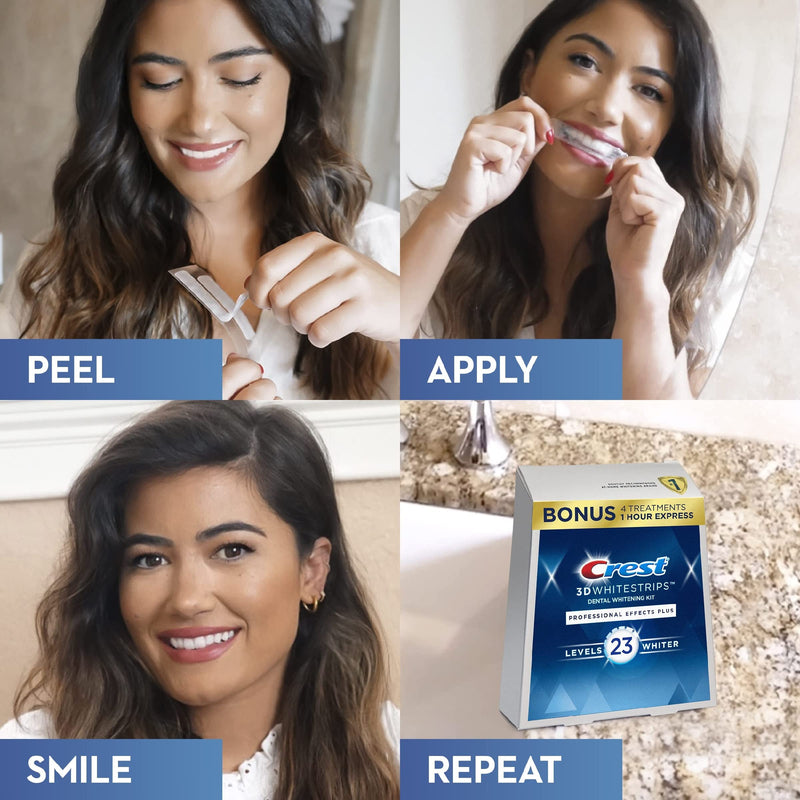 [Australia] - Crest 3D Whitestrips, Professional Effects Plus, Teeth Whitening Strip Kit, 48 Strips (24 Count Pack) 24 Count (Pack of 1) 
