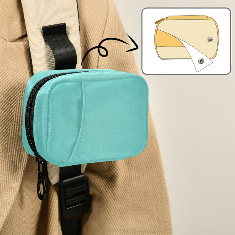 Travel Pill Case 7 Day Pill Organizer Turquoise Pill Case Portable Weekly Pill Box Bag Container Vitamin Supplement Holder with Zipper for Family Business Z-turquoise