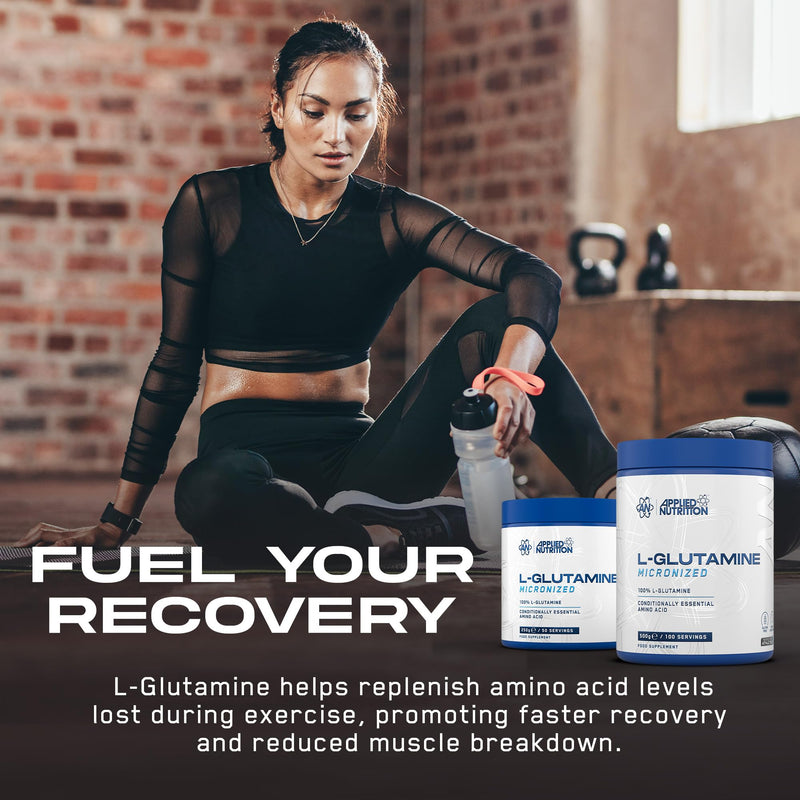 Applied Nutrition L Glutamine Powder - Amino Acid, Muscle Strength & Recovery, Boosts Immune System, Unflavoured (250g - 50 Servings) 50 Servings (250 g) (Pack of 1)