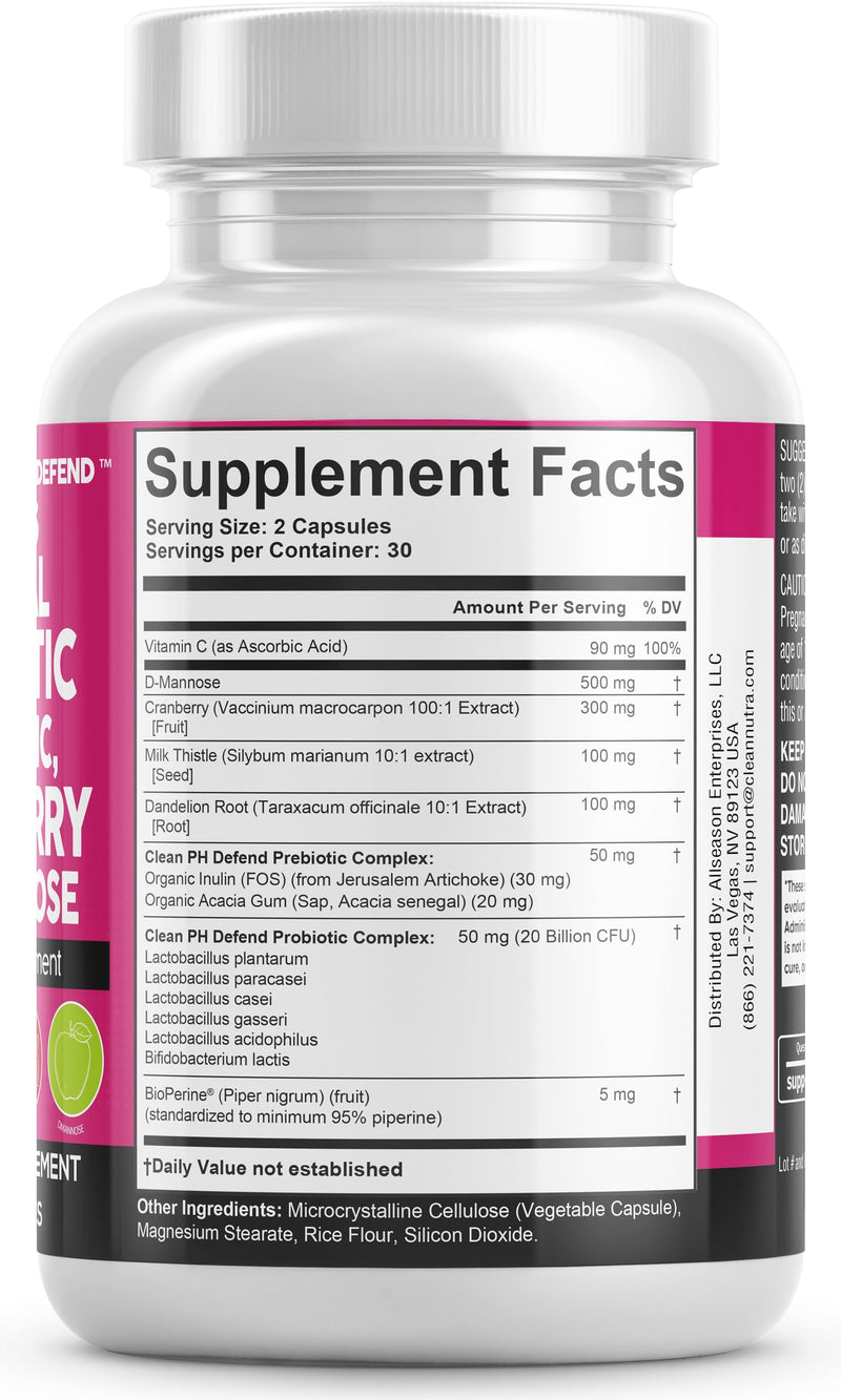 [Australia] - Vaginal Probiotics For Women + Prebiotics 20 Billion Cranberry Pills 30,000mg w/ D-Mannose 500 mg for Urinary Tract Health pH Balance - Womens Probiotic Vitamins for Vaginal Health Supplements Pills 