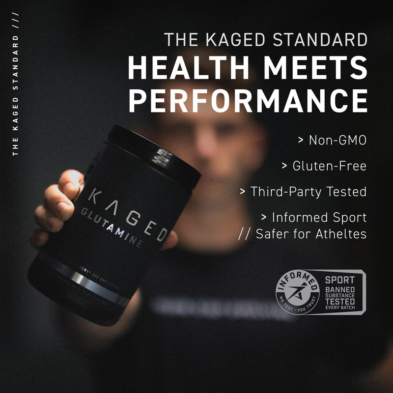 [Australia] - Kaged MUSCLE, L-Glutamine Powder 500 Gram, Vegan, Support Muscle Recovery, Post Workout, Glutamine, Banned-Substance Free, Unflavored, 100 Servings 