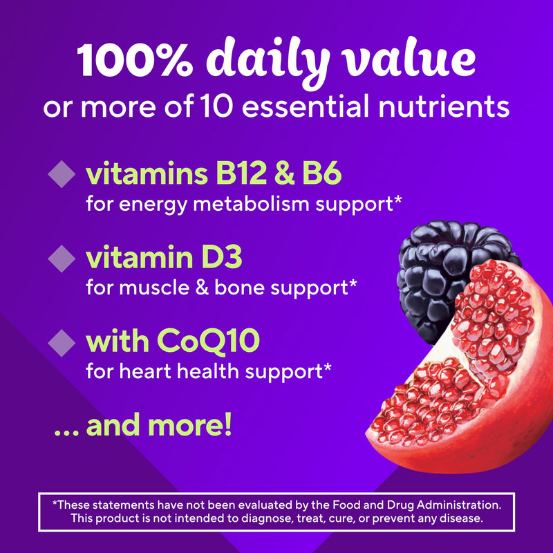 Vitafusion Power Plus Men's Multivitamin Gummies | 90 Gummy Vitamins | with CoQ10 | Blueberry Pomegranate Flavor | Gluten Free Adult Supplement 90 Count (Pack of 1) Power+ Men's Multivitamins