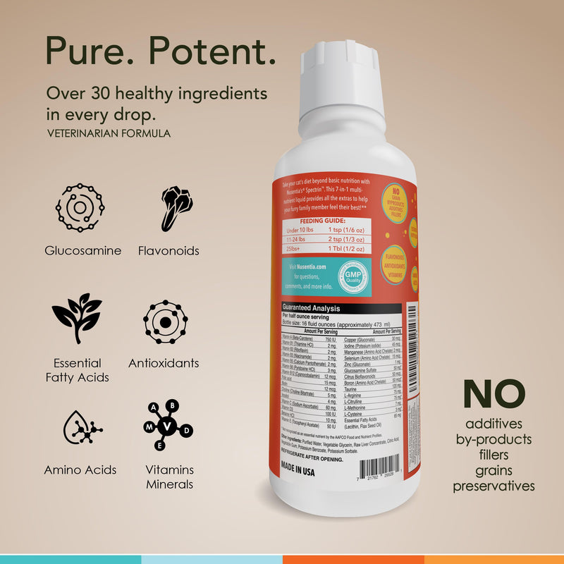 Cat Vitamins - Spectrin 16 OZ - Liquid Vitamin & Antioxidant Supplement for Cats - 96 doses - PawsPlanet Australia