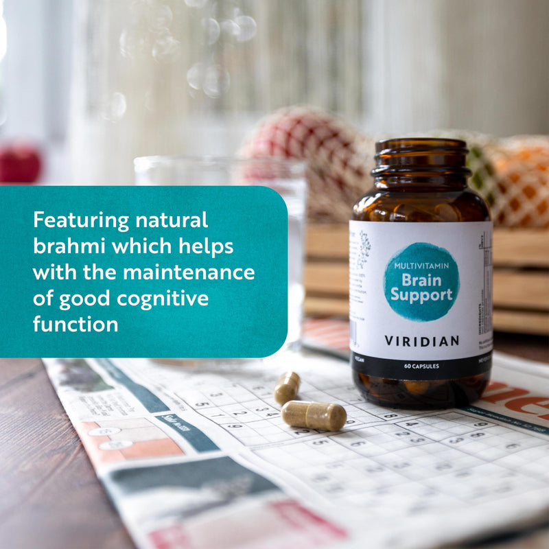 Viridian - Brain Support Multivitamin - 60 Caps | for Cognitive Function | Botanical Extracts, Vitamins and Minerals | Vitamin B5 Supports Mental Performance | 100% Active Ingredients | Vegan
