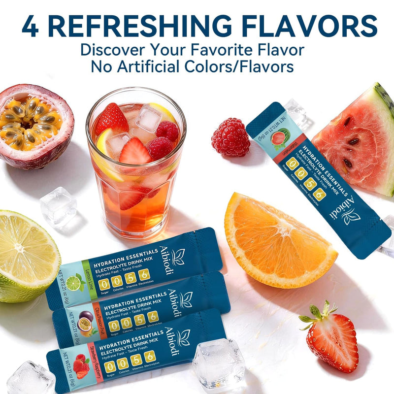 Electrolytes Powder Packets - Sugar Free & Zero Calorie Liquid Daily Drink Mix - Instant Hydration & Energy Supplement with 6 Electrolytes and 5 Vitamins, Keto Friendly & Vegan - 36 Sticks Lemon Lime 7.62 Ounce (Pack of 1)