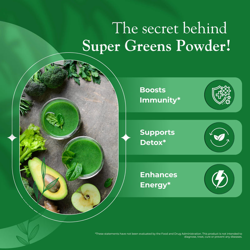 Organic Spree Super Greens Powder – 150 gm (5.3oz) | USDA Organic Certified | Superfood Mix with Moringa, Wheatgrass, Tulsi, Amla, Alfalfa & Barley Grass (1) 1