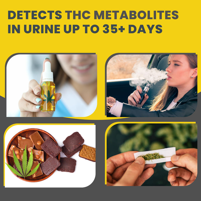 THC Tests for Home, Sensitive 50 ng/mL Urine Strip Kit, 5 Pack | Clear Results in 5 Minutes, CLIA Waived and 510(k) Cleared Weed Test Panels, Made for Edibles, Vapes and Delta 8 Use