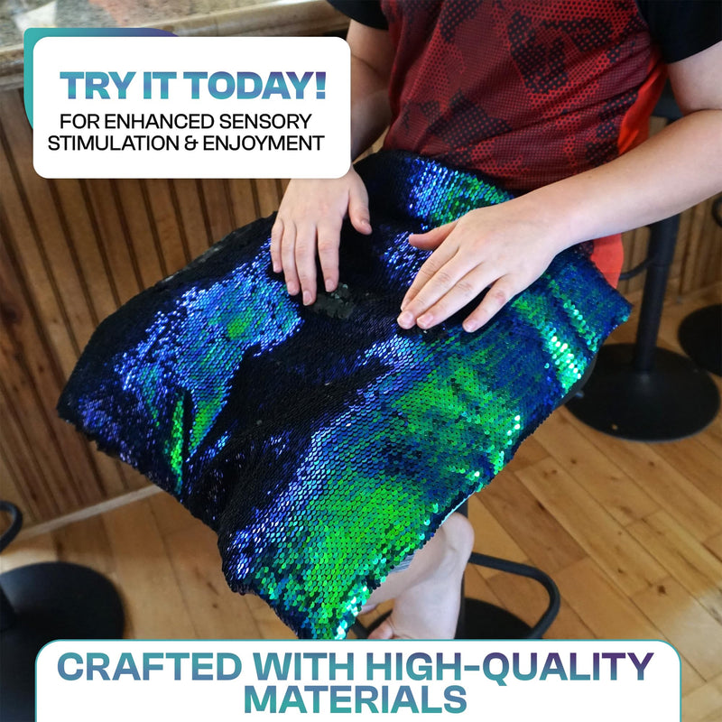 [Australia] - SENSORY4U Weighted Lap Pad for Kids - 5lb Sensory Blanket with Sequin Flip Fabric for Tactile Play - Ideal for Calming & Everyday Use 