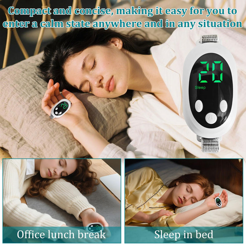 [Australia] - Handheld Sleep Aid Device, Sleep Assisted Low-Frequency Pulse Generator, Relief Anxiety Help Sleep, USB Rechargeable 