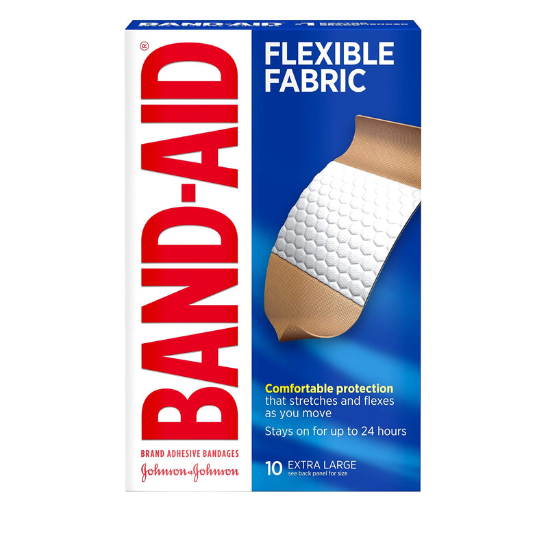 Band-Aid Brand Adhesive Bandages Flexible Fabric, Extra Large, 10 Count (Pack of 2)