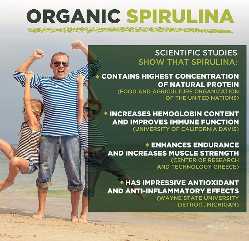 Spirulina Tablets | 5000mg per Serving | 1000 Tablets | Organic | Immune Support Booster | MySuperfoods Spirulina 1000 count (Pack of 1)