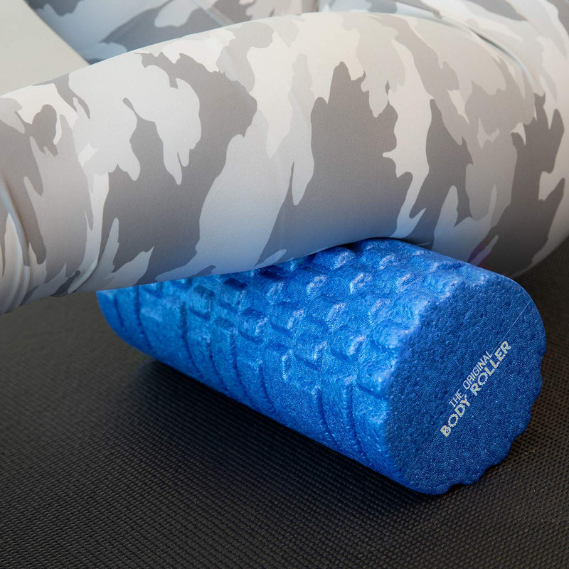 The Original Body Roller High Density Foam Roller for Exercise & Recovery | Firm, Patented Texture is ideal for pre- and post- workout massages, Trigger Point Relief, Physical Therapy, and Back Pain Blue
