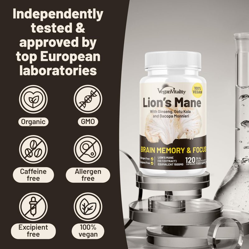 Vegan Vitality Lion's Mane x General Health Combo Bundle - 6 Months Lion's Mane and Multivitamins