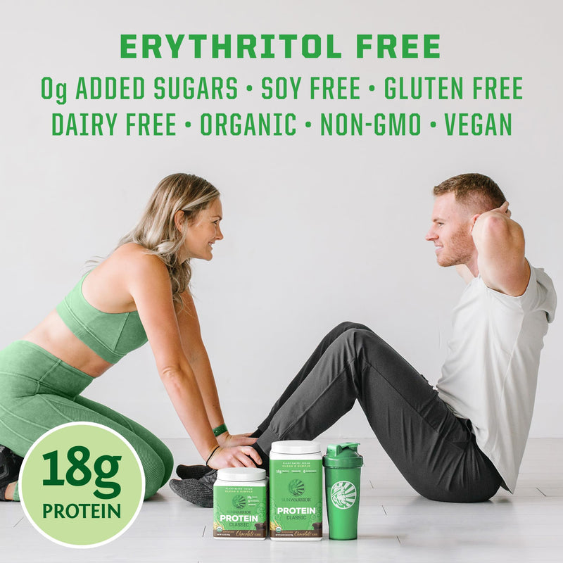 [Australia] - Brown Rice Protein Powder with Bcaa & Amino Acids Raw Rice Protein Shake Gluten Free Low Carb Dairy Free | Plant Based Classic Sprouted Brown Rice Protein Powder Chocolate 375g by Sunwarrior 