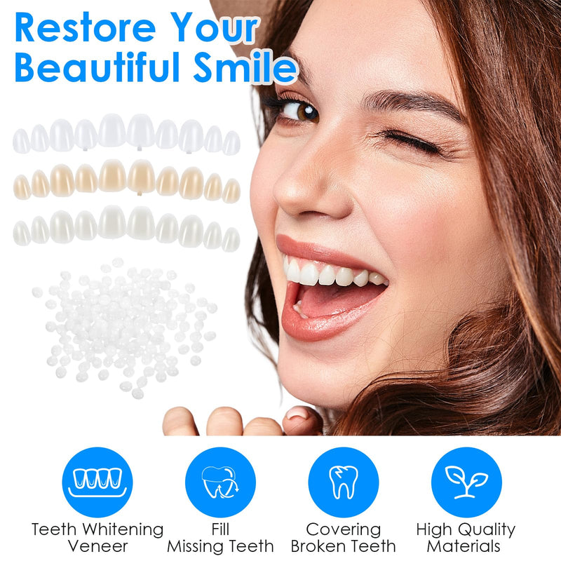 [Australia] - Tooth Repair Kit, Temporary Natural Shade for Filling The Gap, Moldable Thermal Beads Replacement Kit, Replace The Missing or Broken Tooth, Fake Teeth Replacement Kits - 6PCS (White & Khaki) 