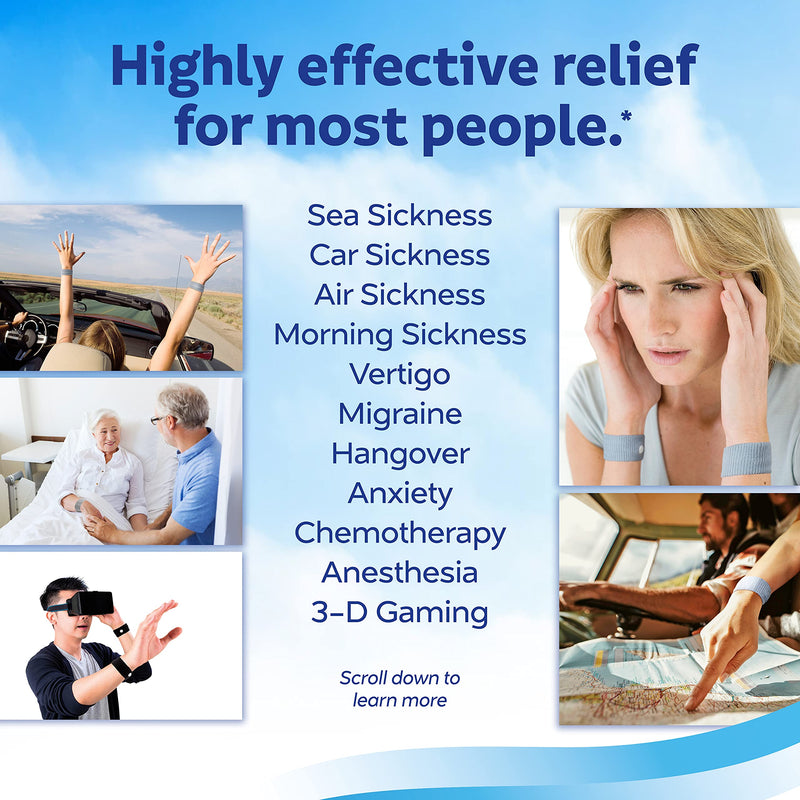 [Australia] - Sea-Band Anti-Nausea Acupressure Wristband for Motion & Morning Sickness, 1 Pair, Gray 2 Count (Pack of 1) 